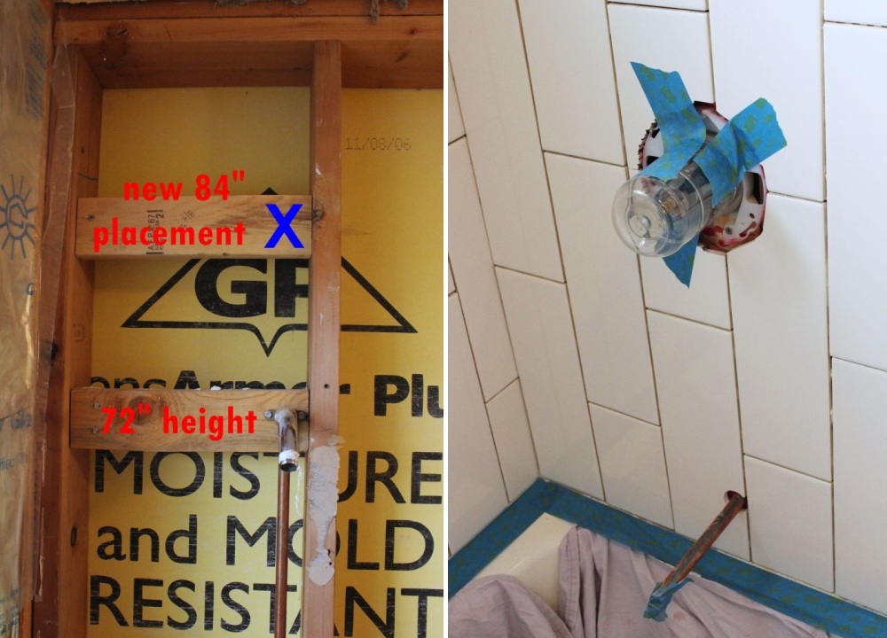 shower valve mounting height