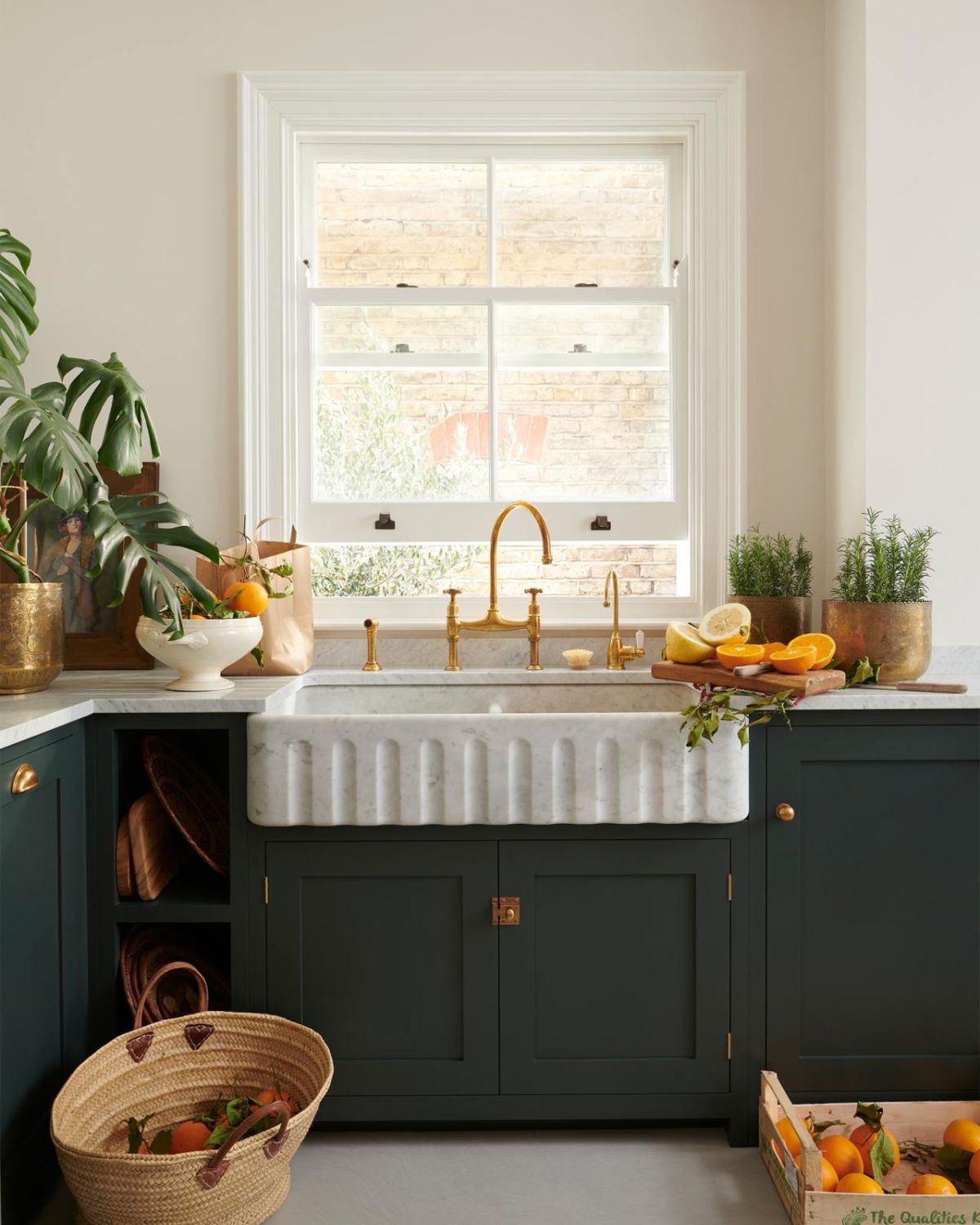 Classic farmhouse with white Carrara marble