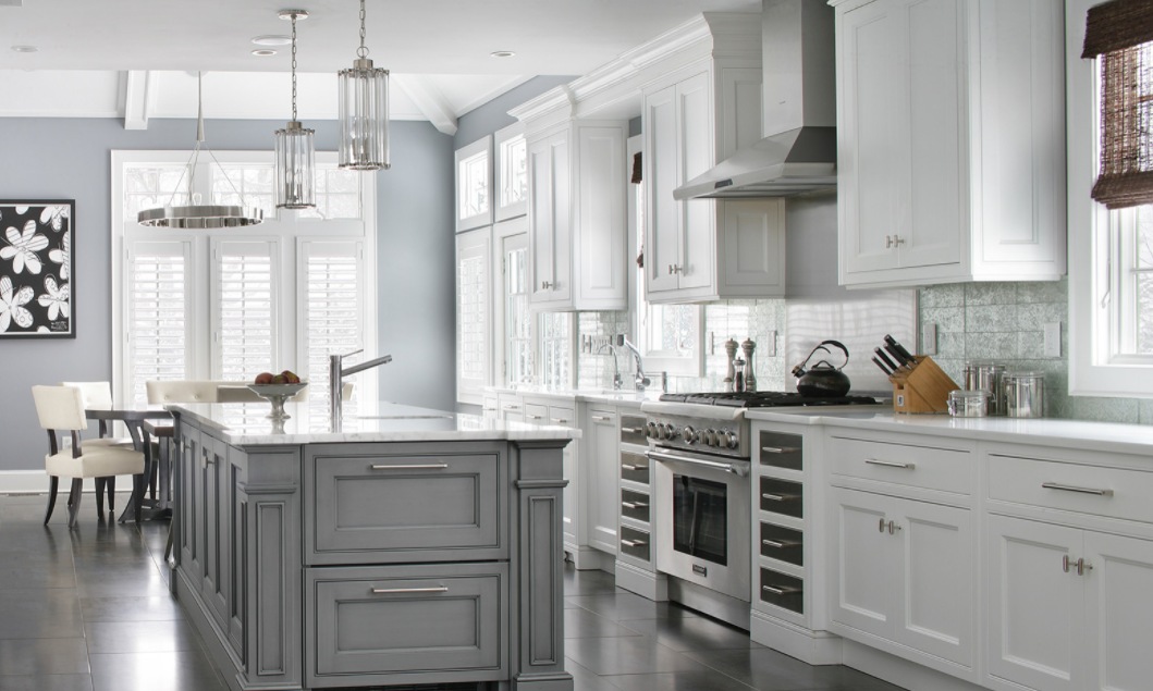 Pair Gray with White or Pale Blue