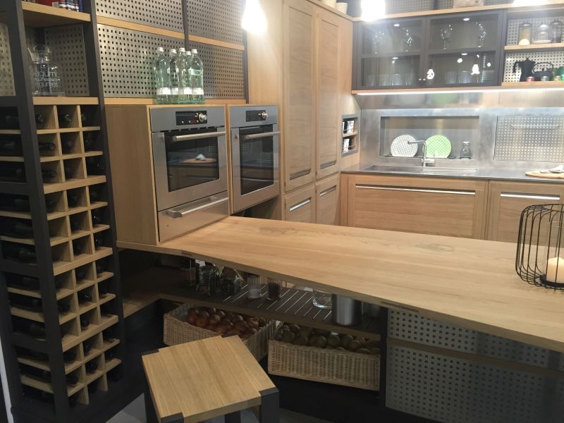 Kitchen island table with crates storage under