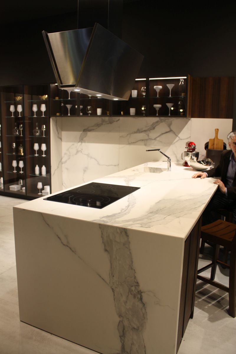 Marble kitchen island