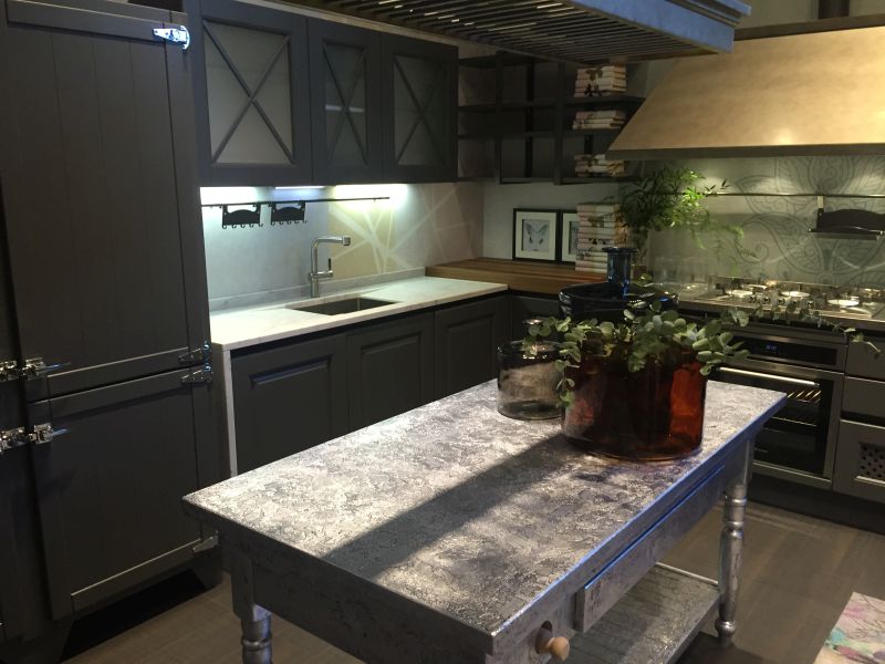 Metalic paint kitchen island
