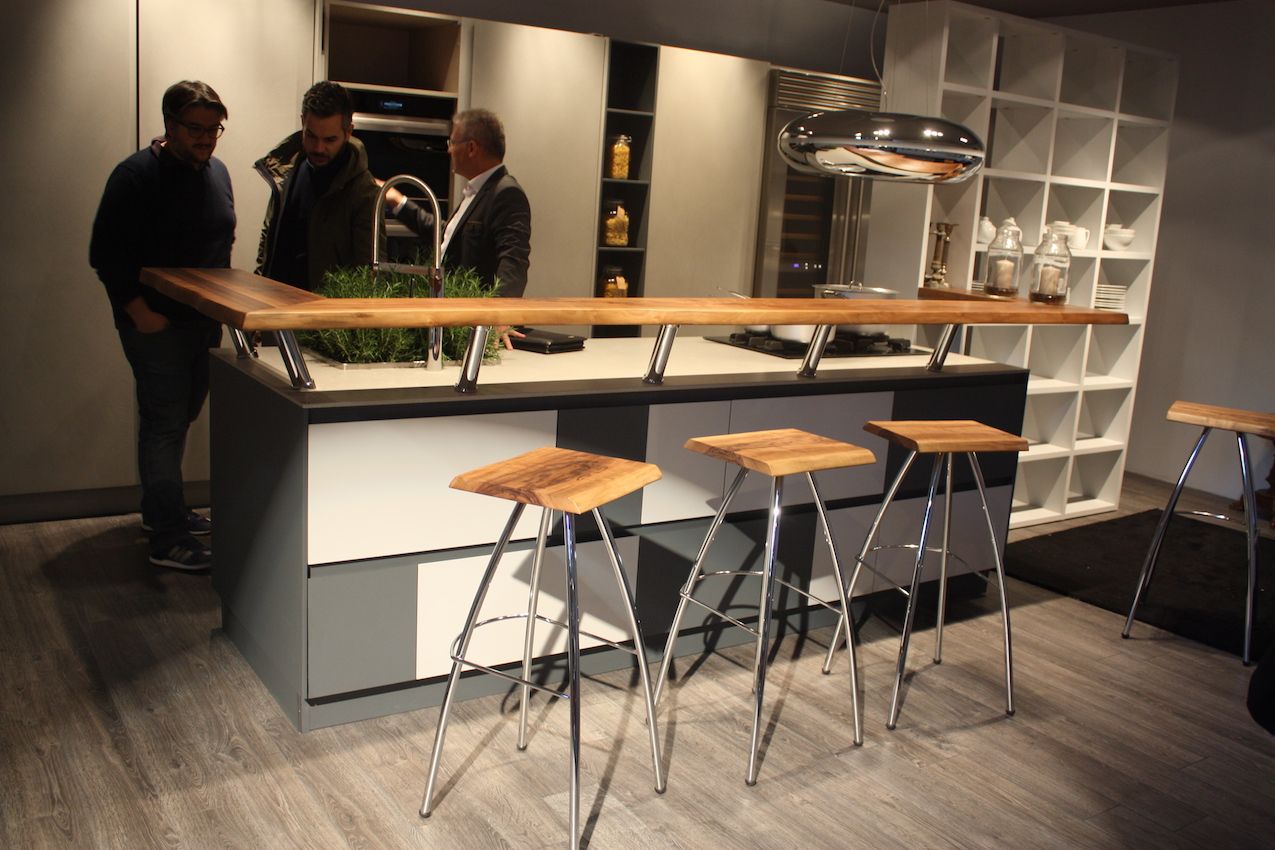 Spagnol's raised counter bar design is useful as serving, dining and staging space.